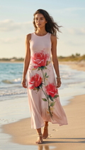 Sleeveless Dress with Venetian Motifs