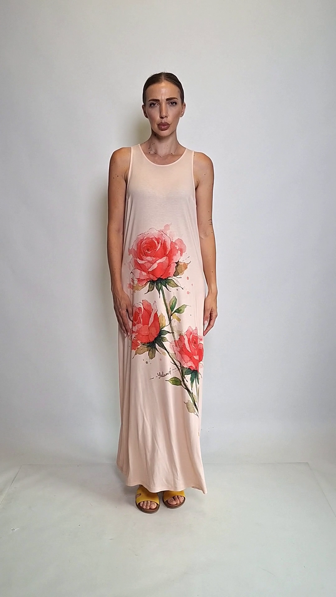 Sleeveless Dress with Venetian Motifs