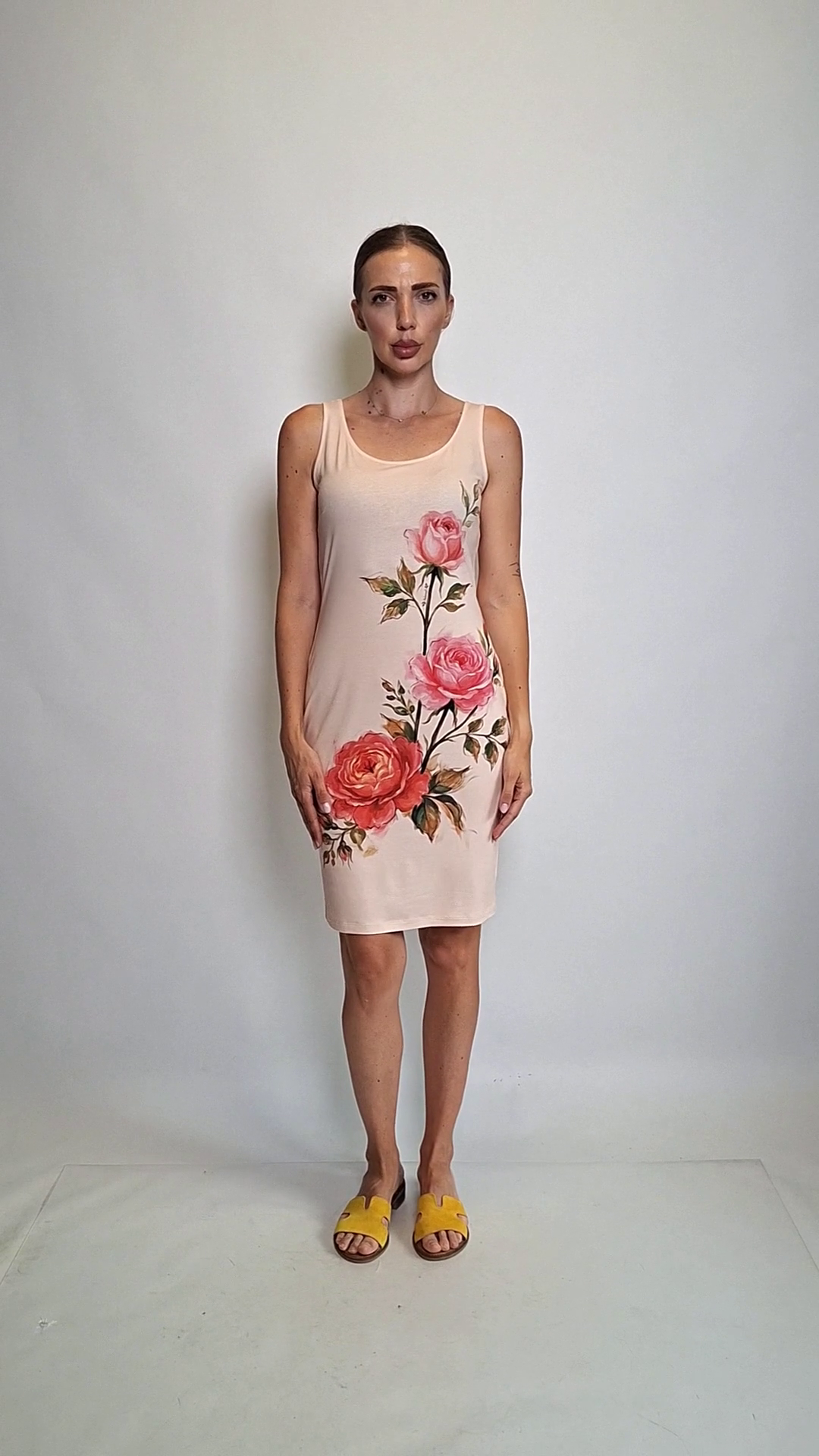 Sleeveless Dress with Venetian Motifs